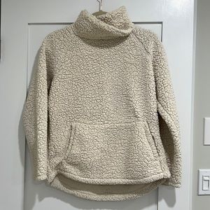 Very warm Sherpa cowlneck pullover.
